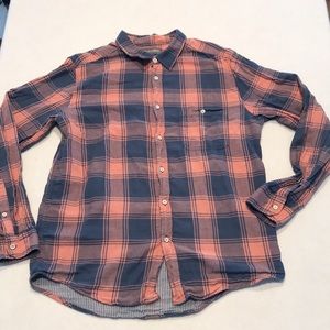 Falls Creek blue and pink plaid button down, large, modern fit